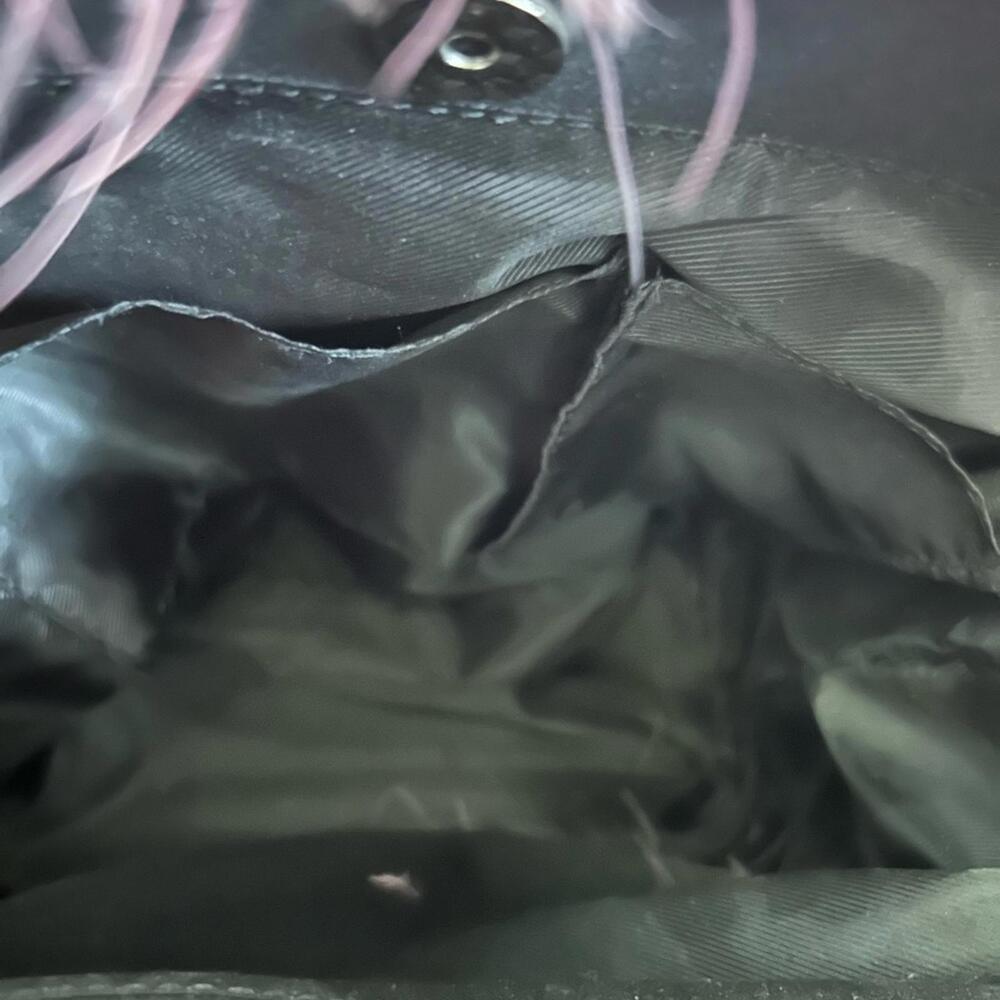 🦩 Black Flamingo Tote Bag with Pink Feather Trim – Retro Y2K Vibes - Picture 3 of 5